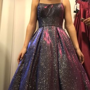 NWT Betsy and Adam formal dress iridescent blue/purple